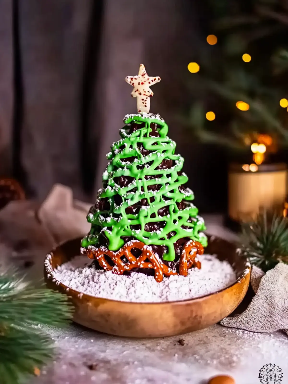 Chocolate Pretzel Christmas Tree