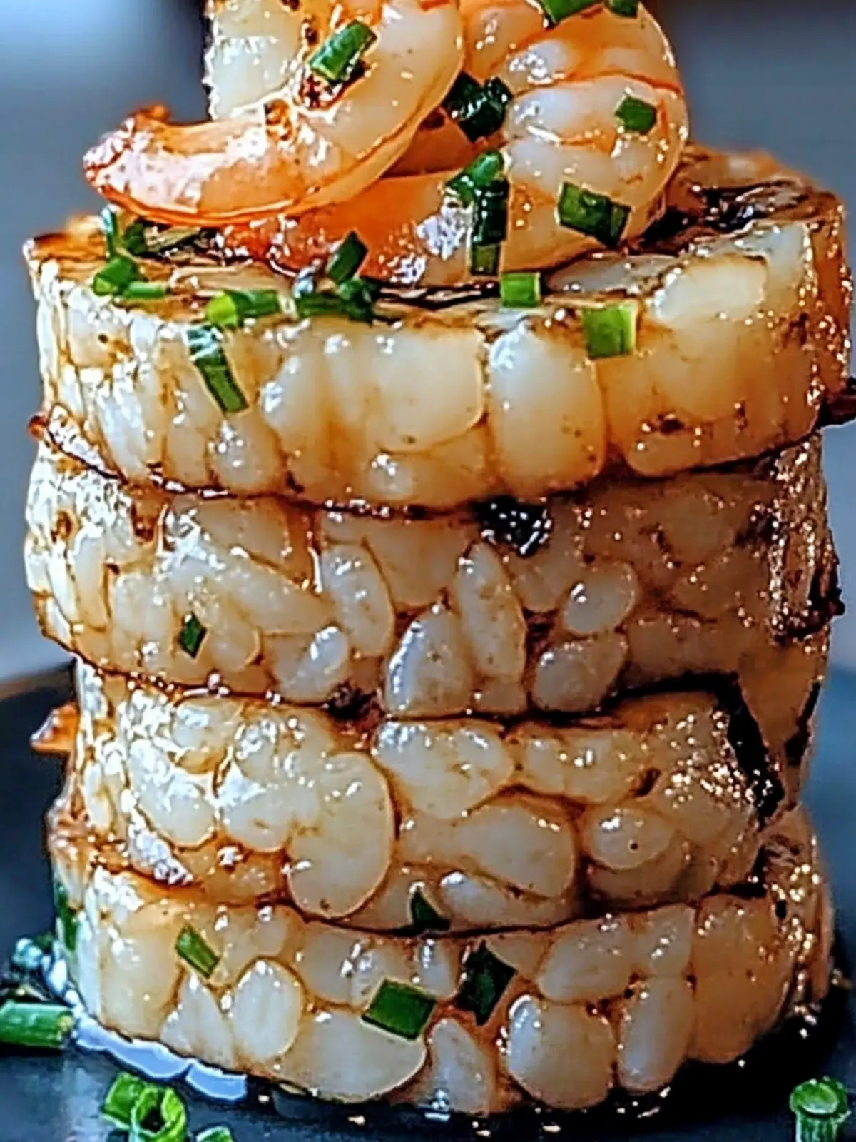 Garlic Butter Shrimp Rice Stack