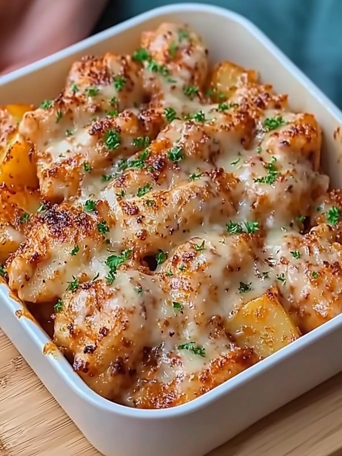 Garlic Parmesan Chicken with Cheesy Potatoes