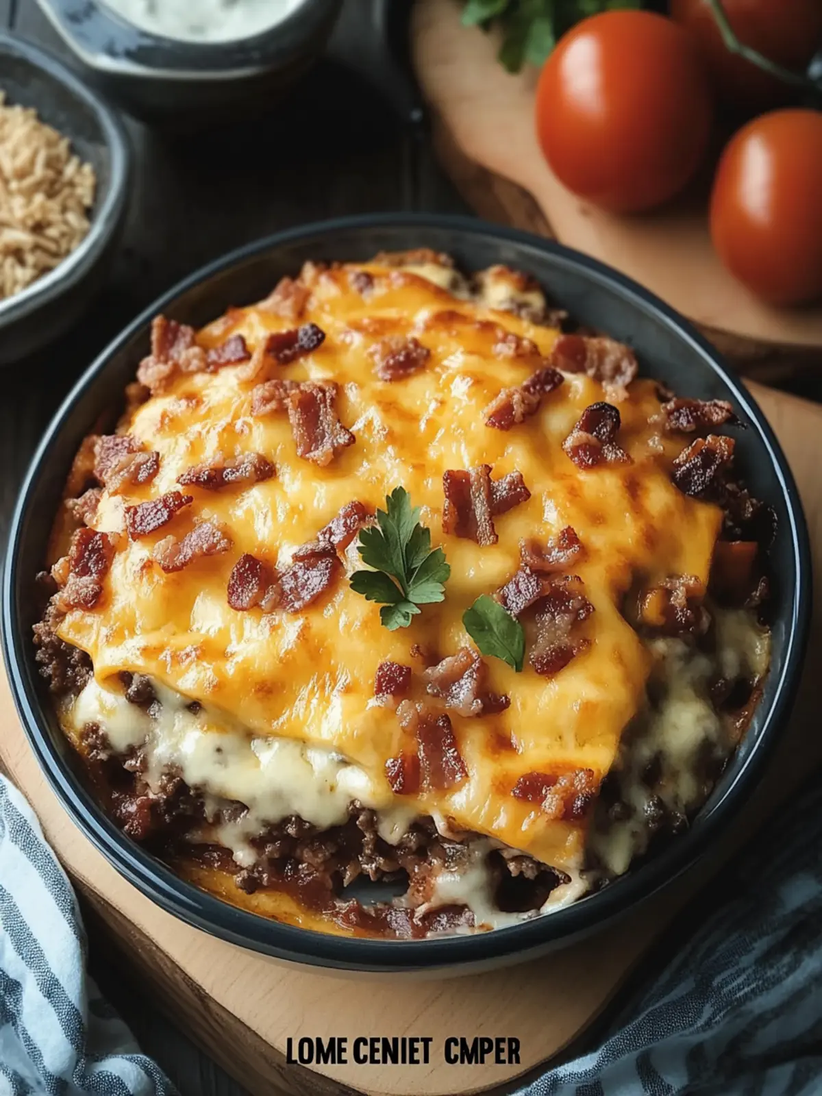 Low-Carb Bacon Cheeseburger Casserole