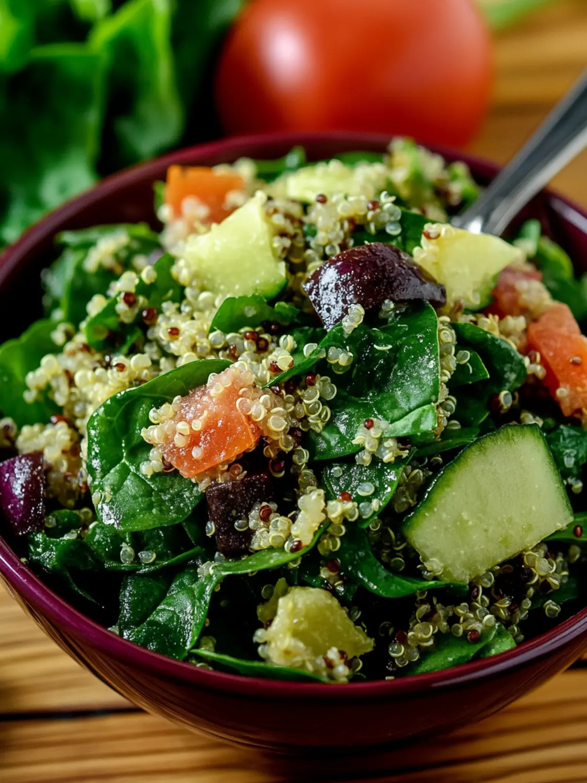 Spinach Quinoa Salad with Homemade Dressing