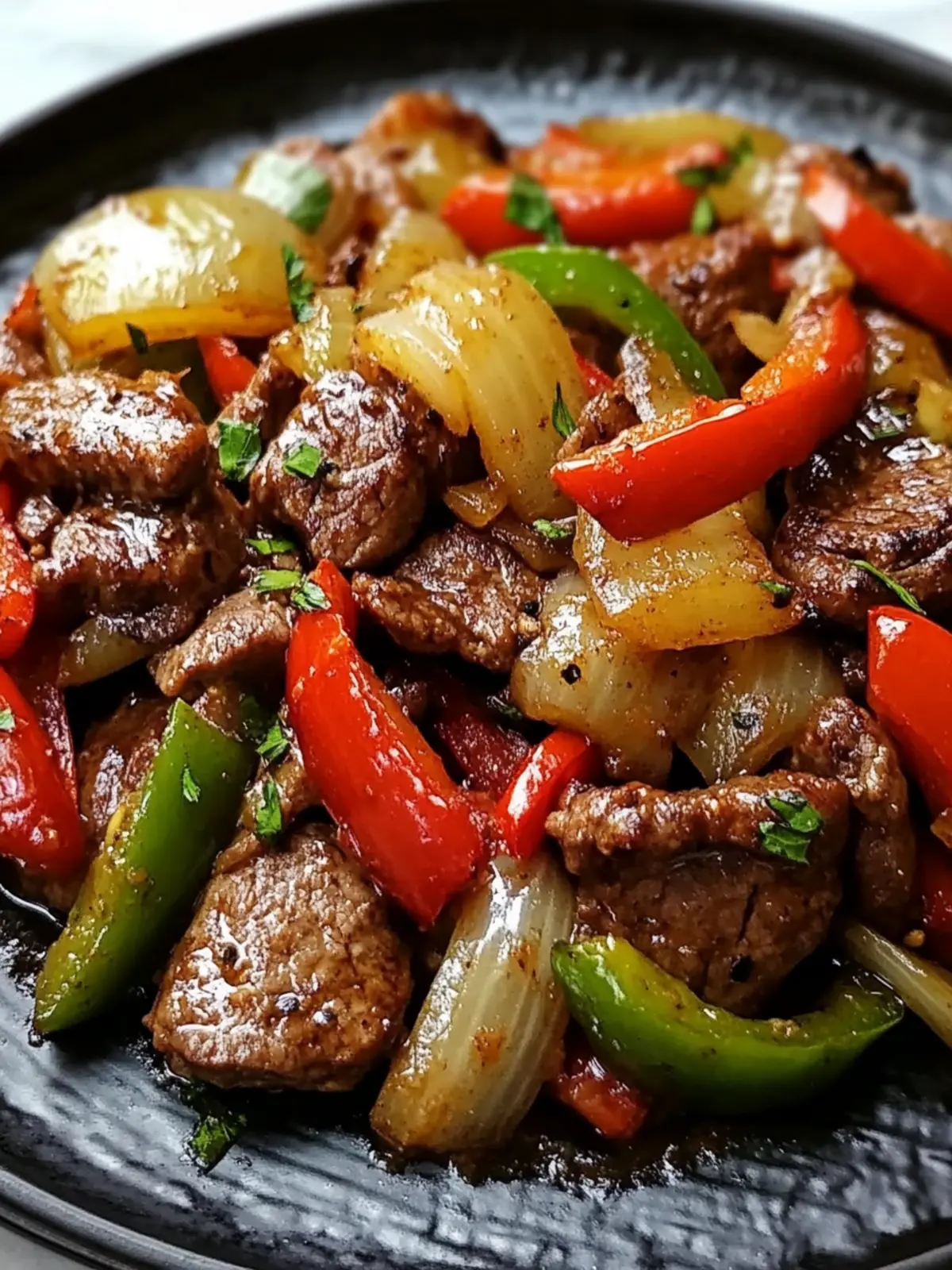 Pepper Steak with Bell Peppers and Onion