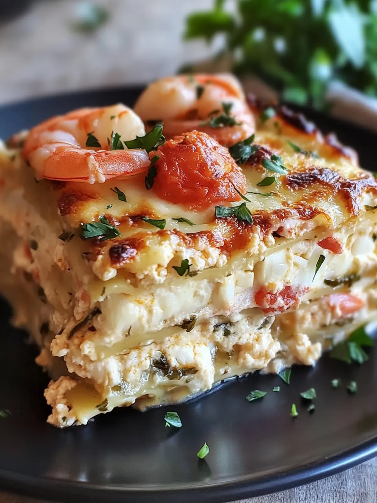 Creamy Seafood Lasagna with Shrimp and Crab