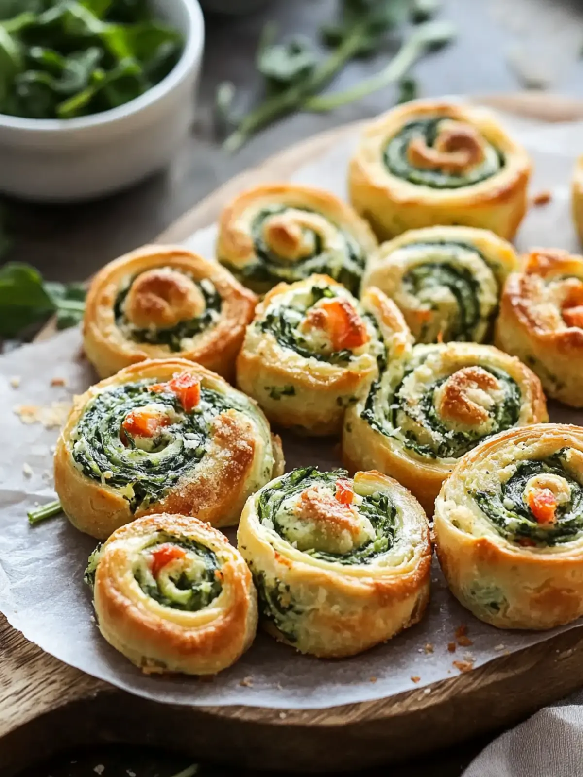 Creamy Spinach Dip Pinwheels