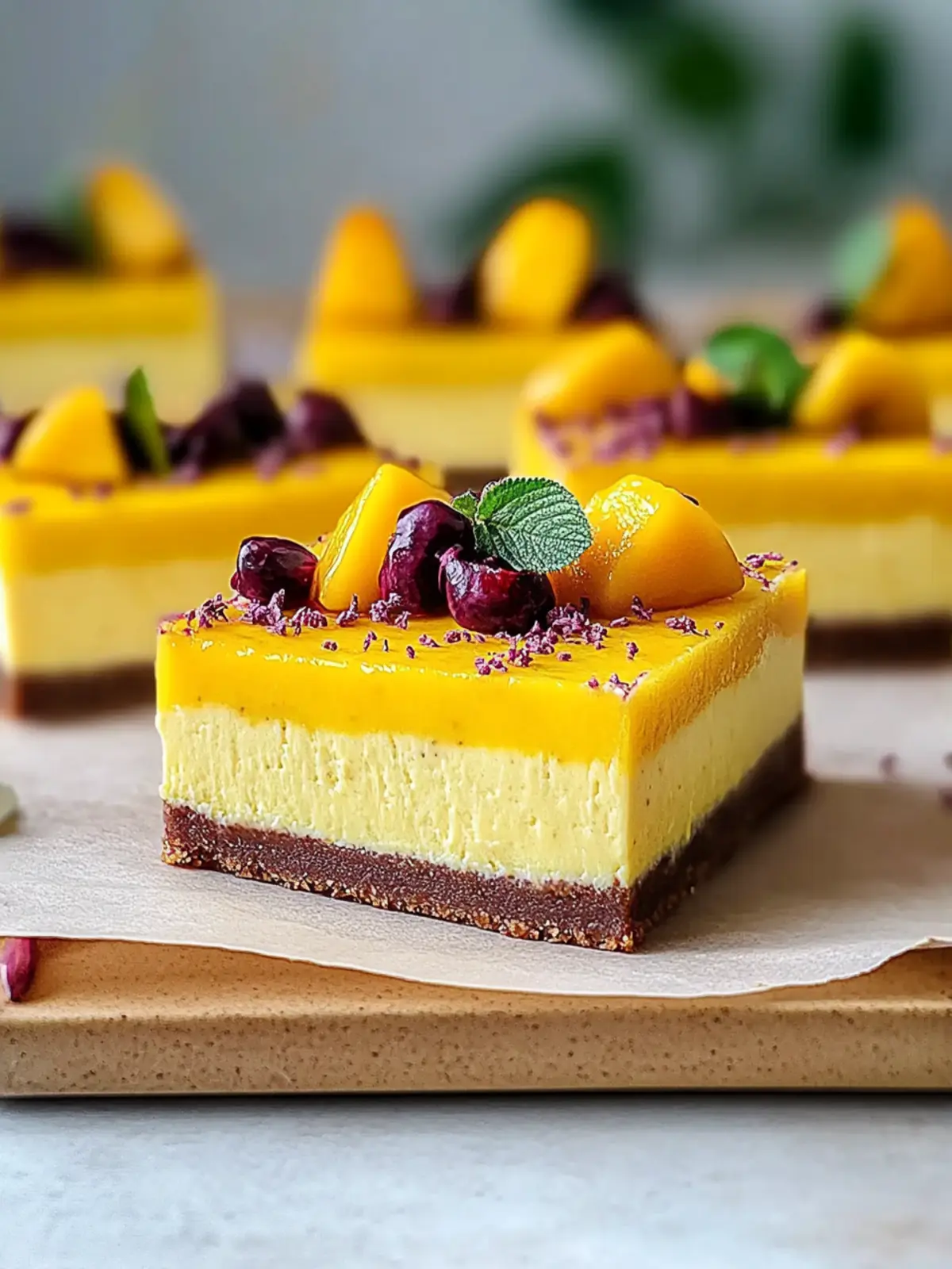 Vegan Mango Cheesecake Bars