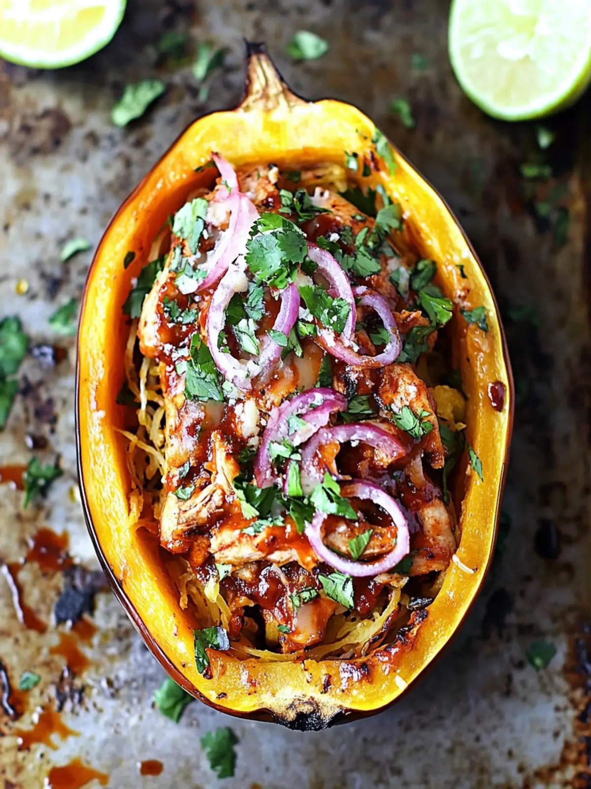 Barbecue Chicken Stuffed Spaghetti Squash