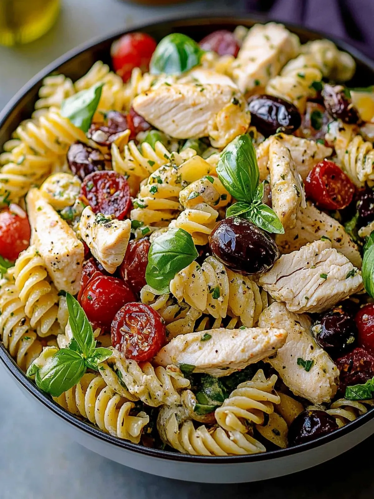 Mediterranean Chicken Pasta Salad