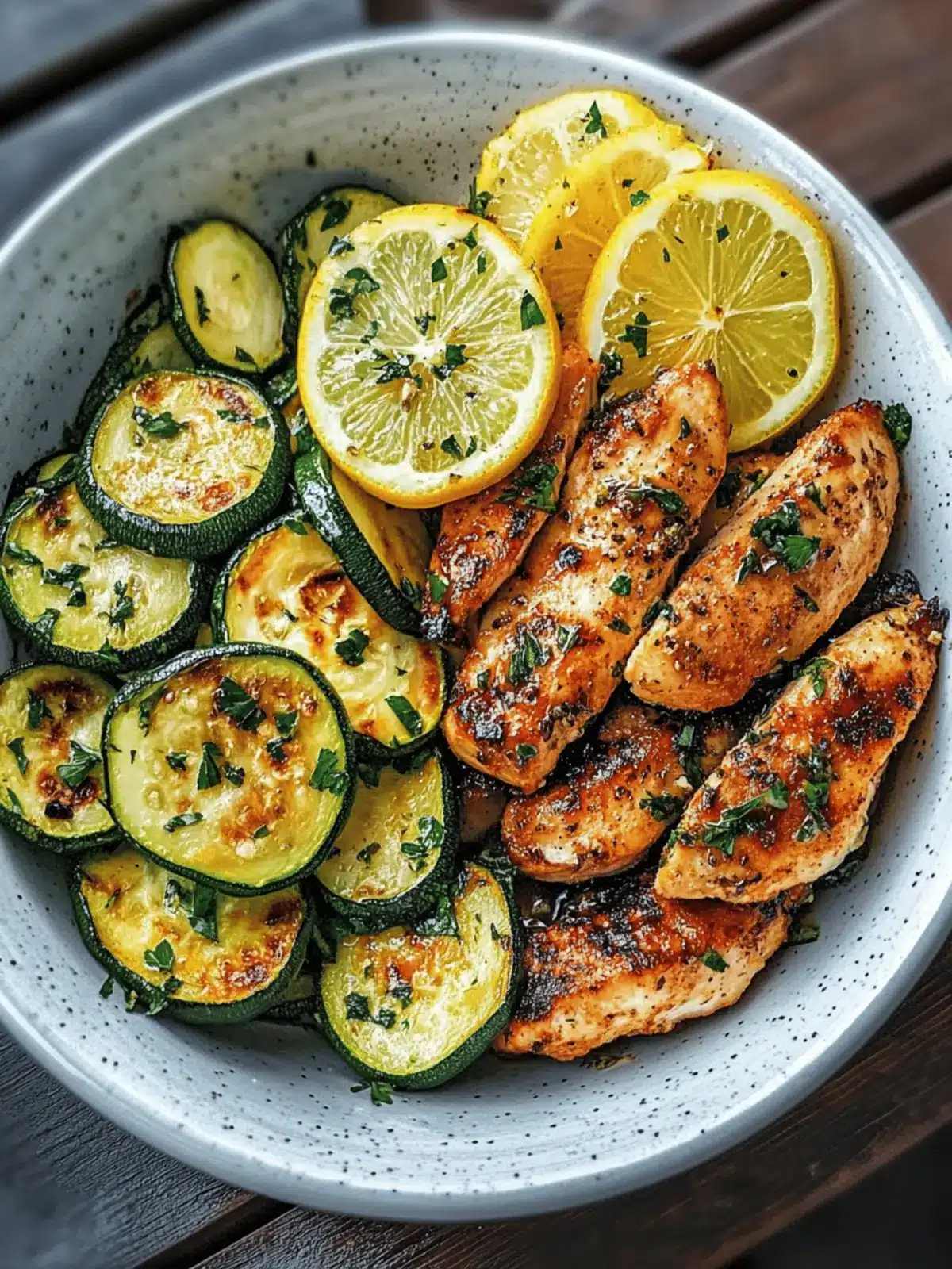 Asado Chicken with Lemon Zucchini Saut 