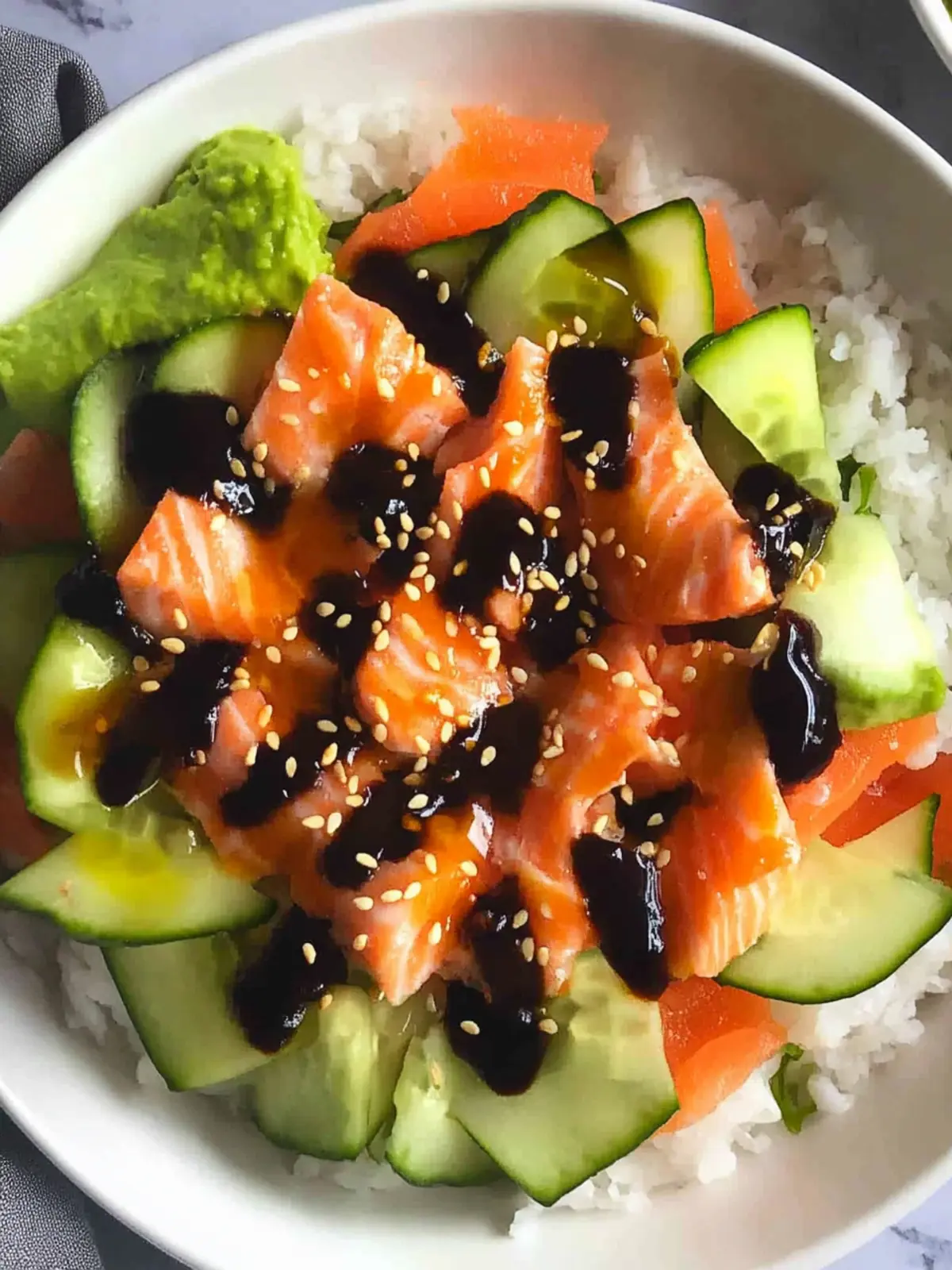 Keto Salmon Sushi Bowl Recipe: Easy, Low Carb Bliss 3 Keto Salmon Sushi Bowl Recipe