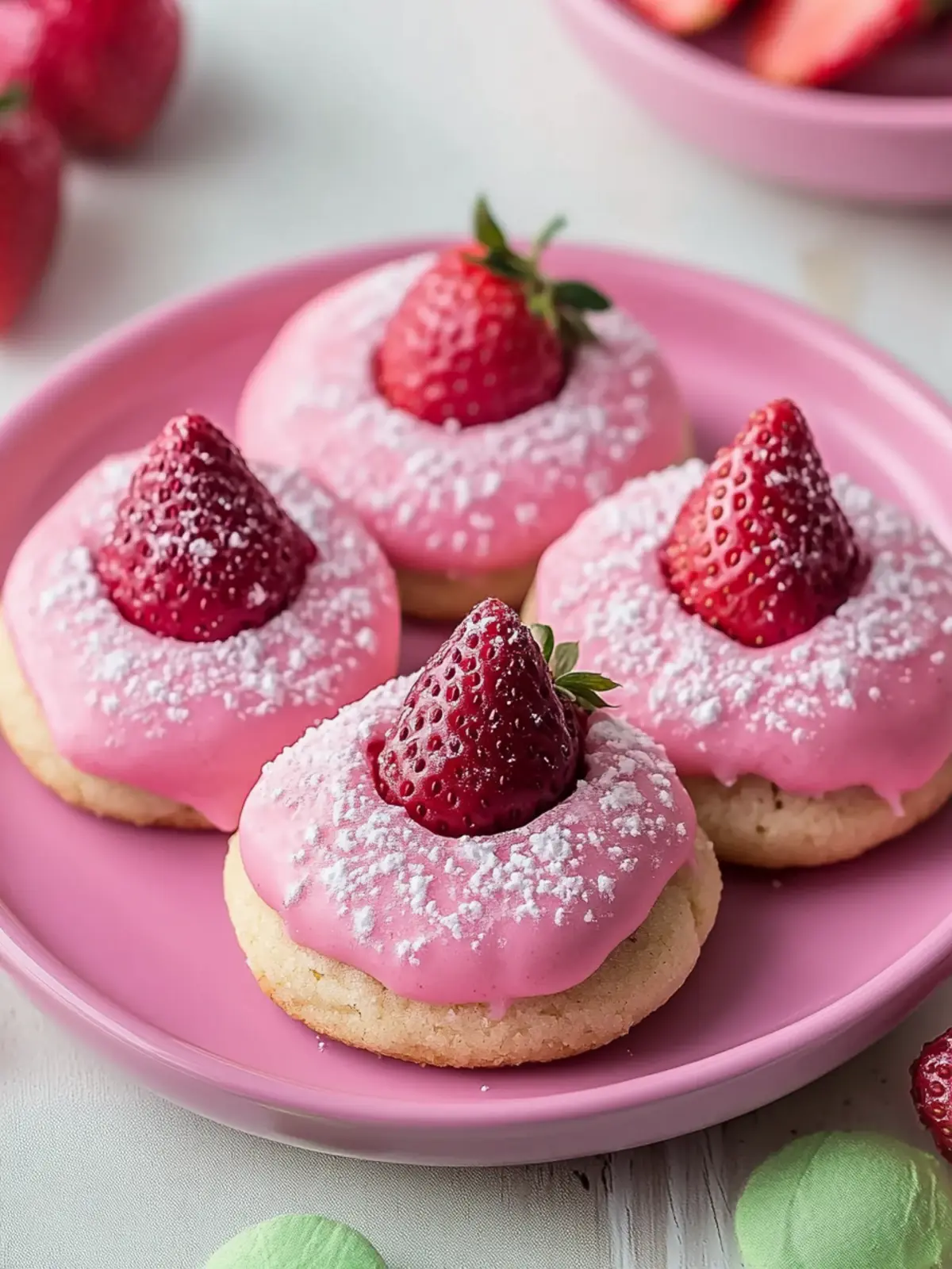 Easy Strawberry Kiss Cookies