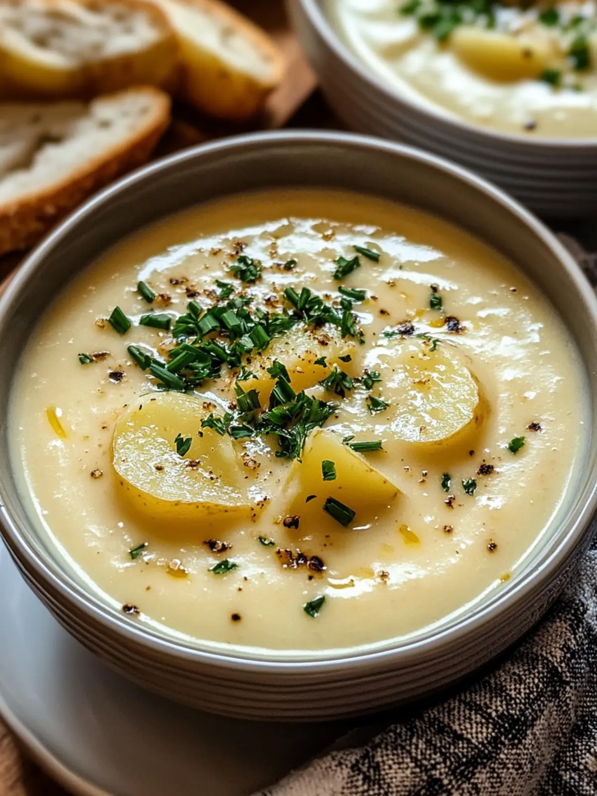 Creamy Cheddar Garlic Potato Soup