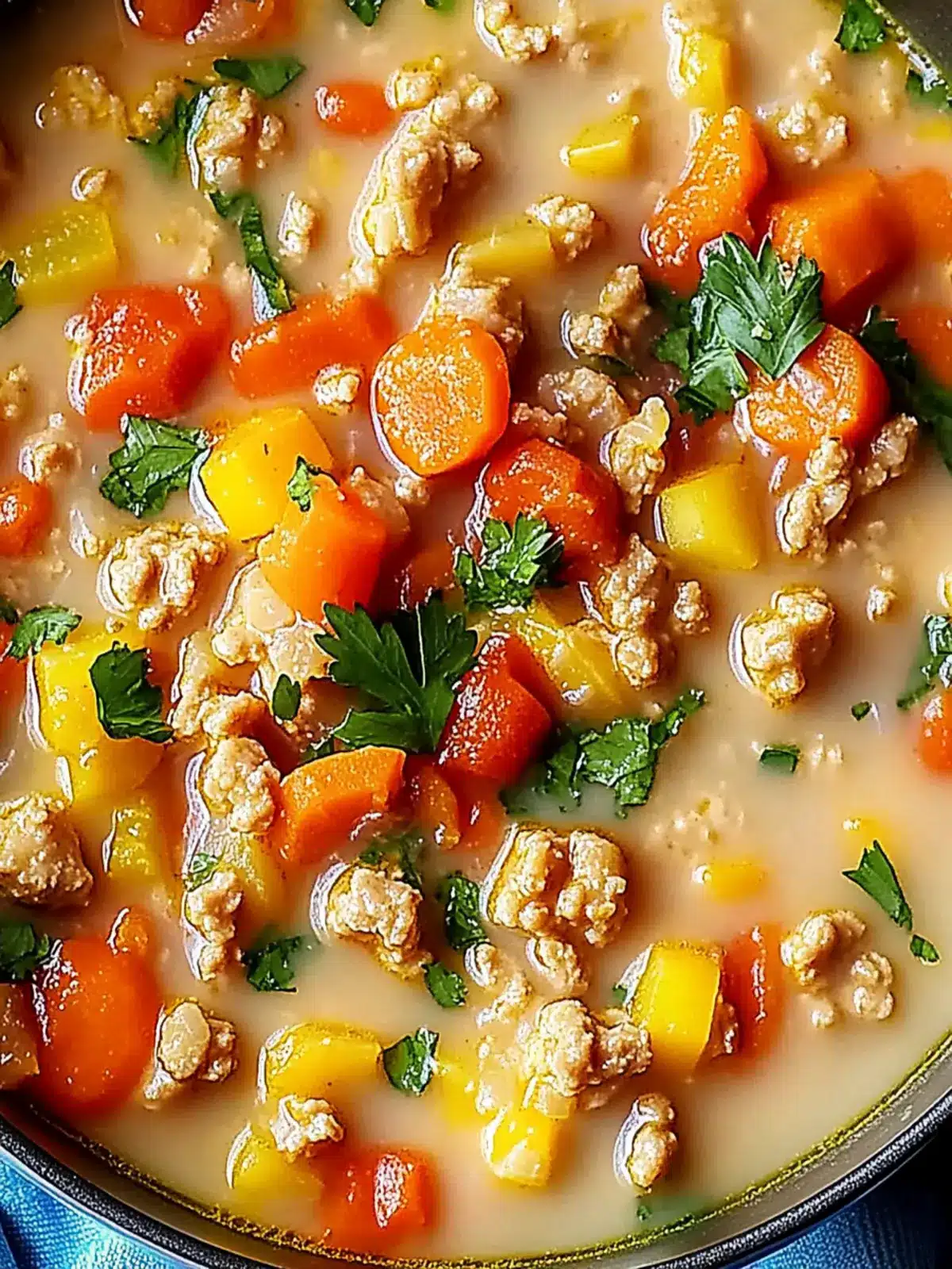 Ground Turkey Soup with Veggies