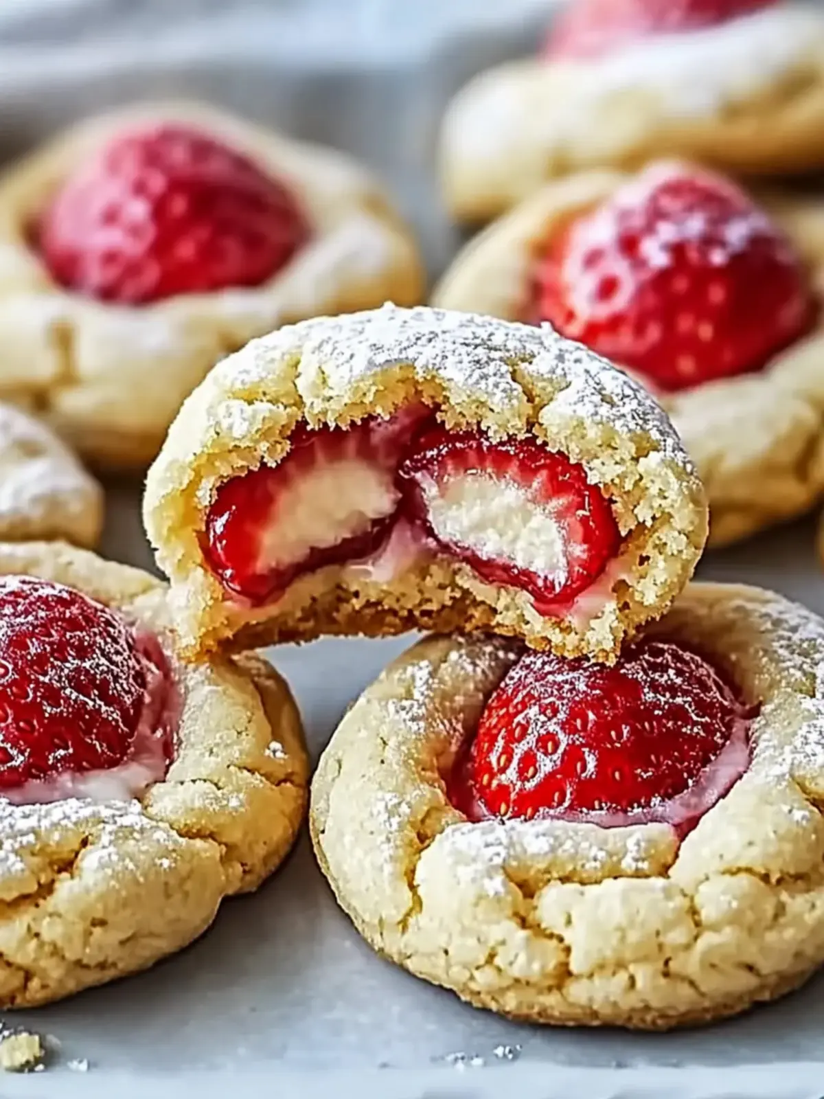 Strawberry Cheesecake Stuffed Cookies