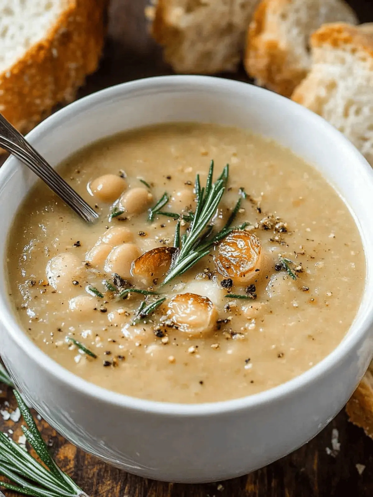 Rosemary Roasted Garlic Bean Soup