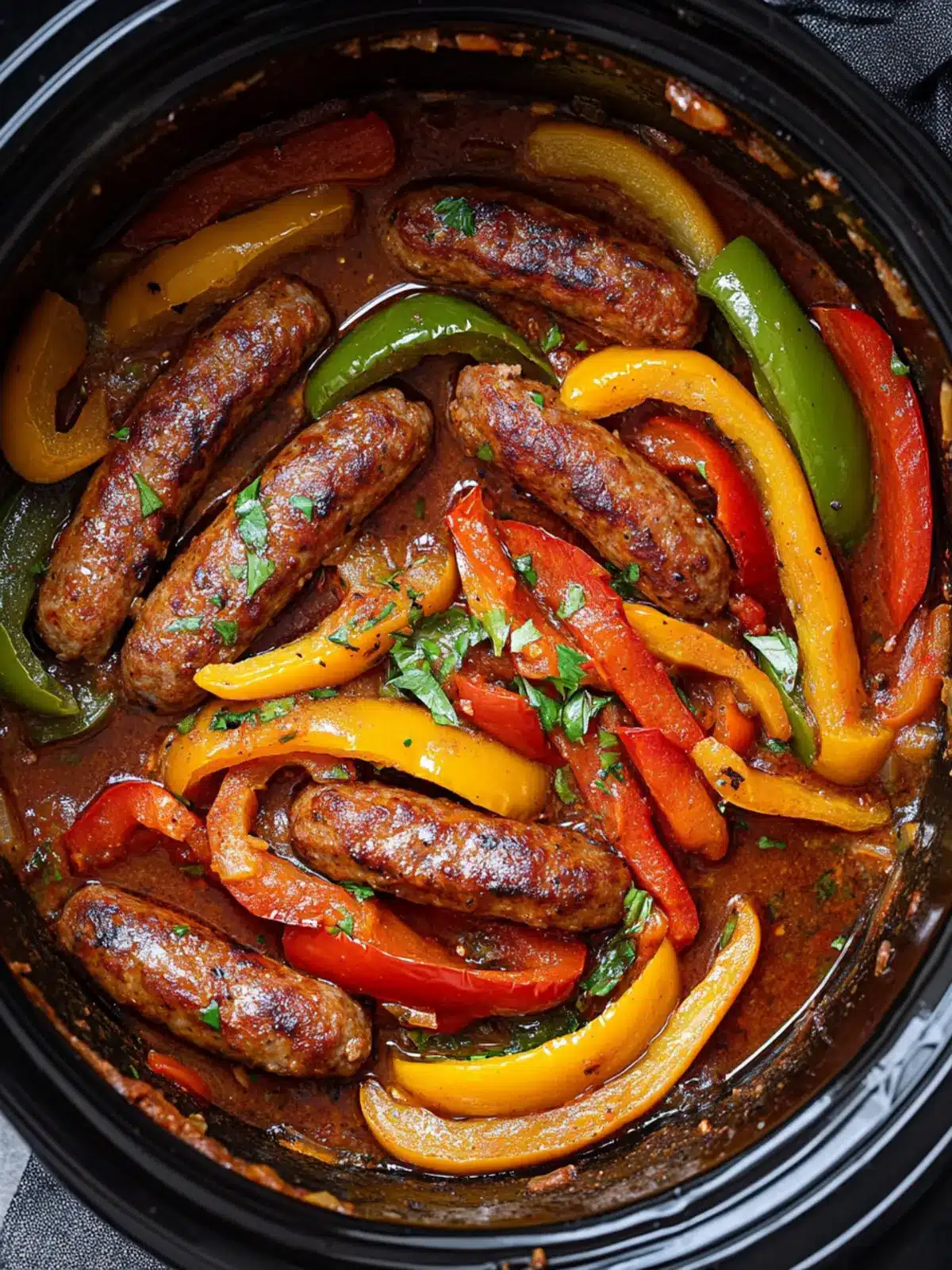 Crockpot Sausage and Peppers