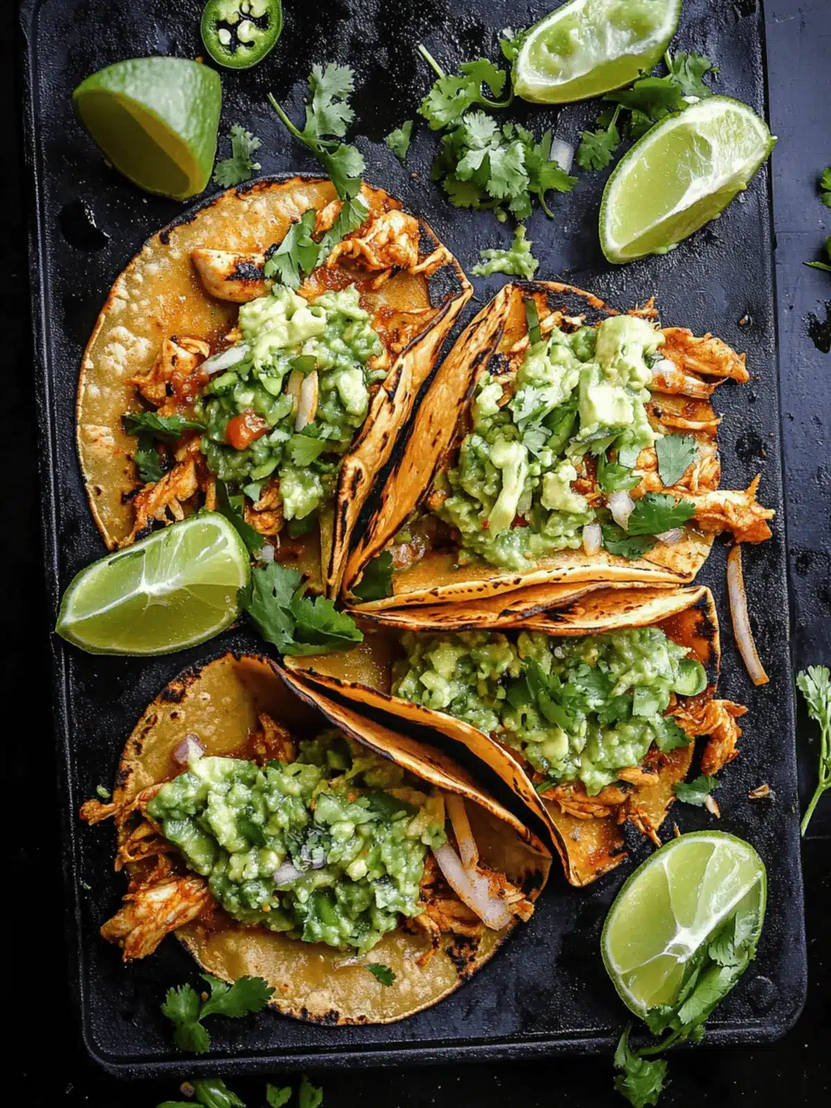 Crispy Poblano Chicken Tacos with Avocado-Jalape o Salsa