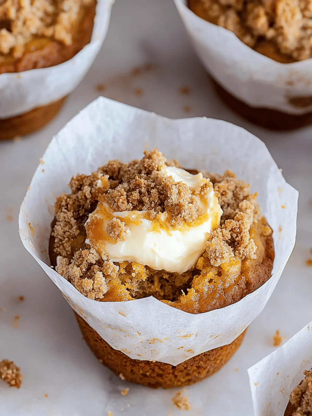 Pumpkin Cream Cheese Muffins with Crumble