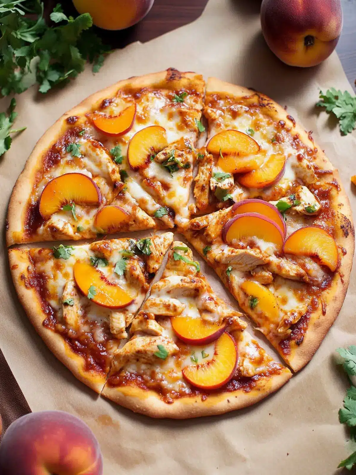 Peach BBQ Chicken Pizza