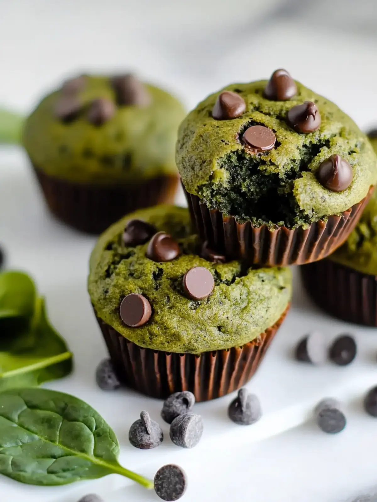 Spinach Chocolate Chip Protein Muffins