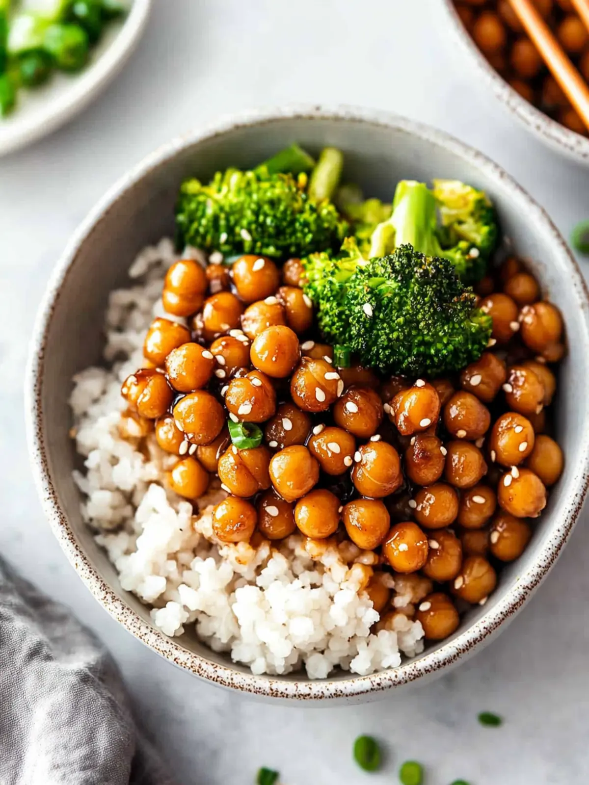 Vegan Sticky Sesame Chickpeas