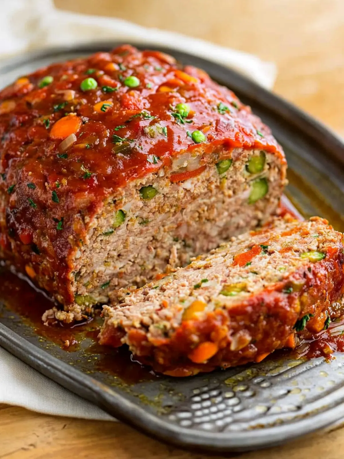 Vegetable Studded Turkey Meatloaf