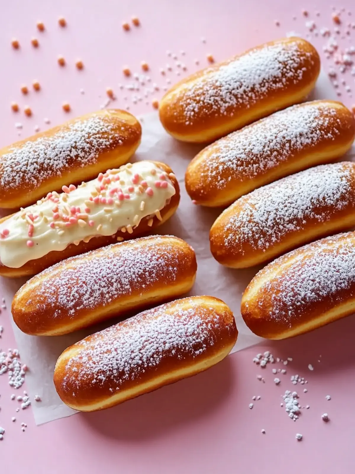 Long Donuts with Chocolate Cream