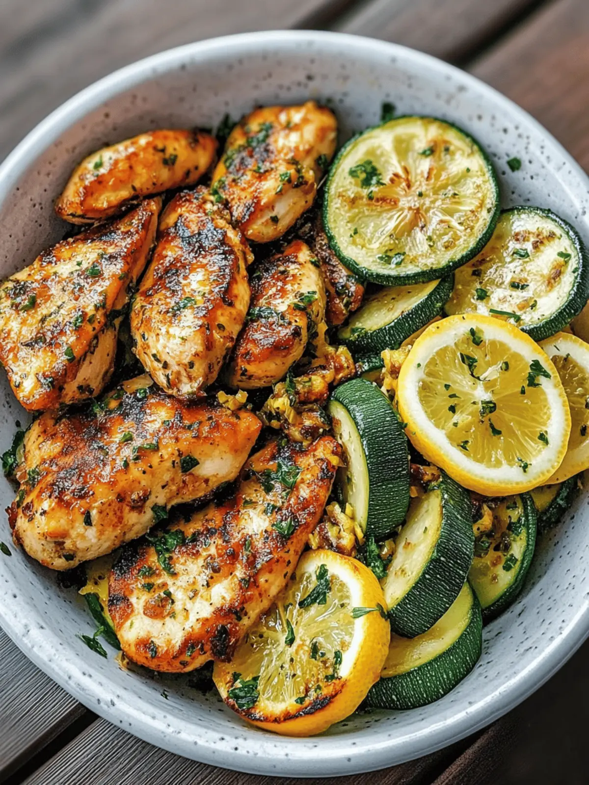 Asado Chicken with Lemon Zucchini Saut 