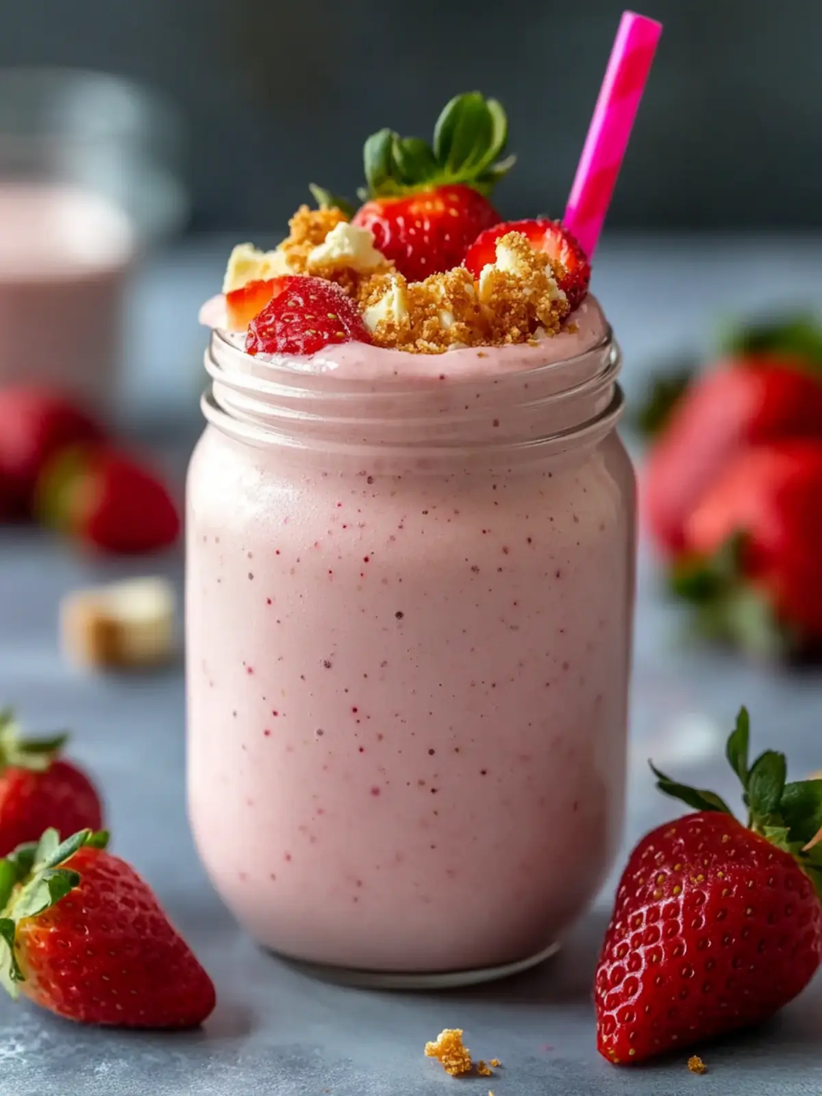 Strawberry Cheesecake Protein Smoothie