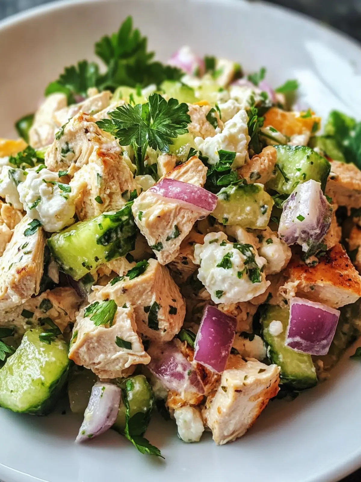 High Protein Chicken Salad with Cottage Cheese