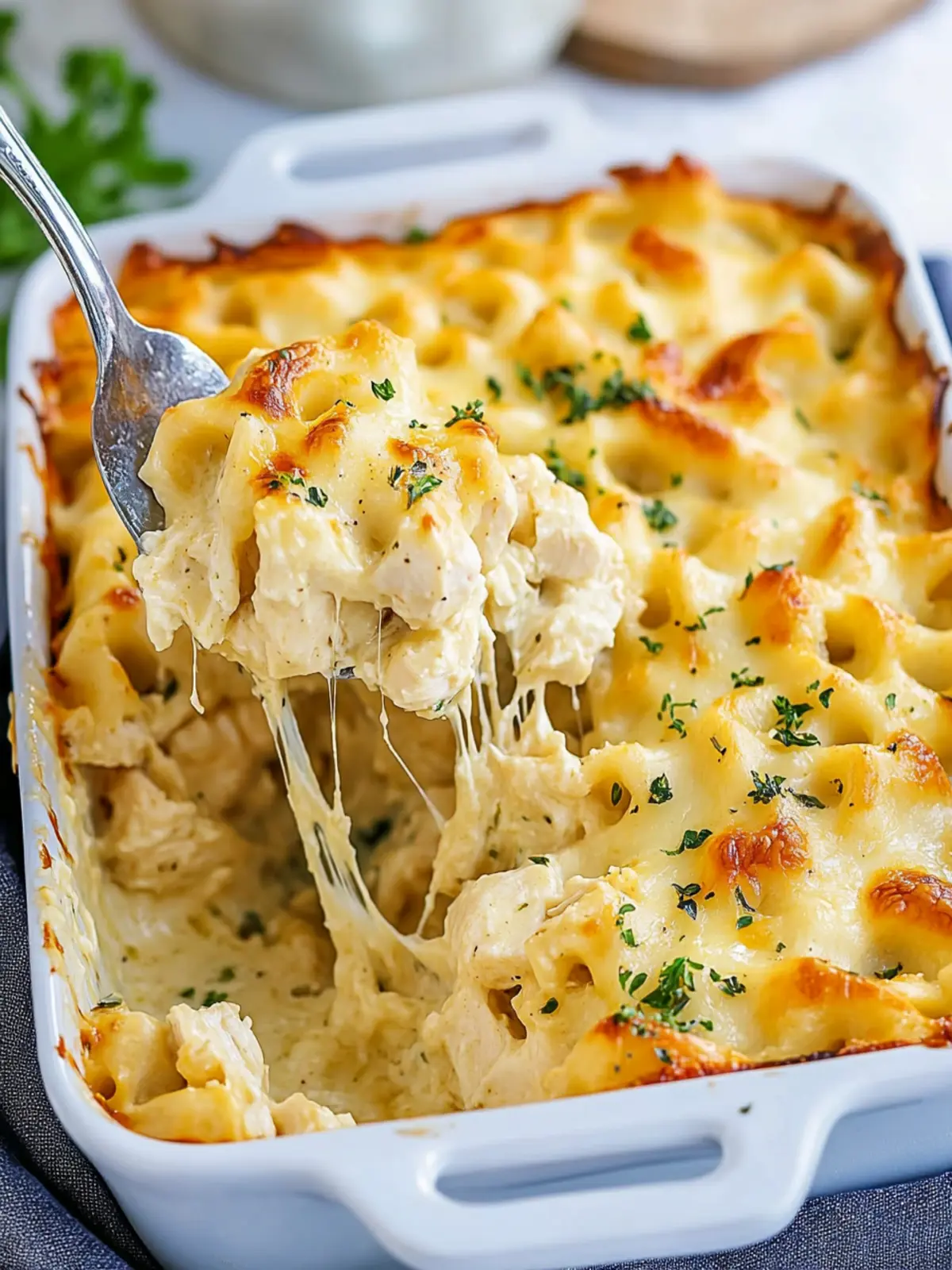 Creamy Chicken Alfredo Bake Casserole