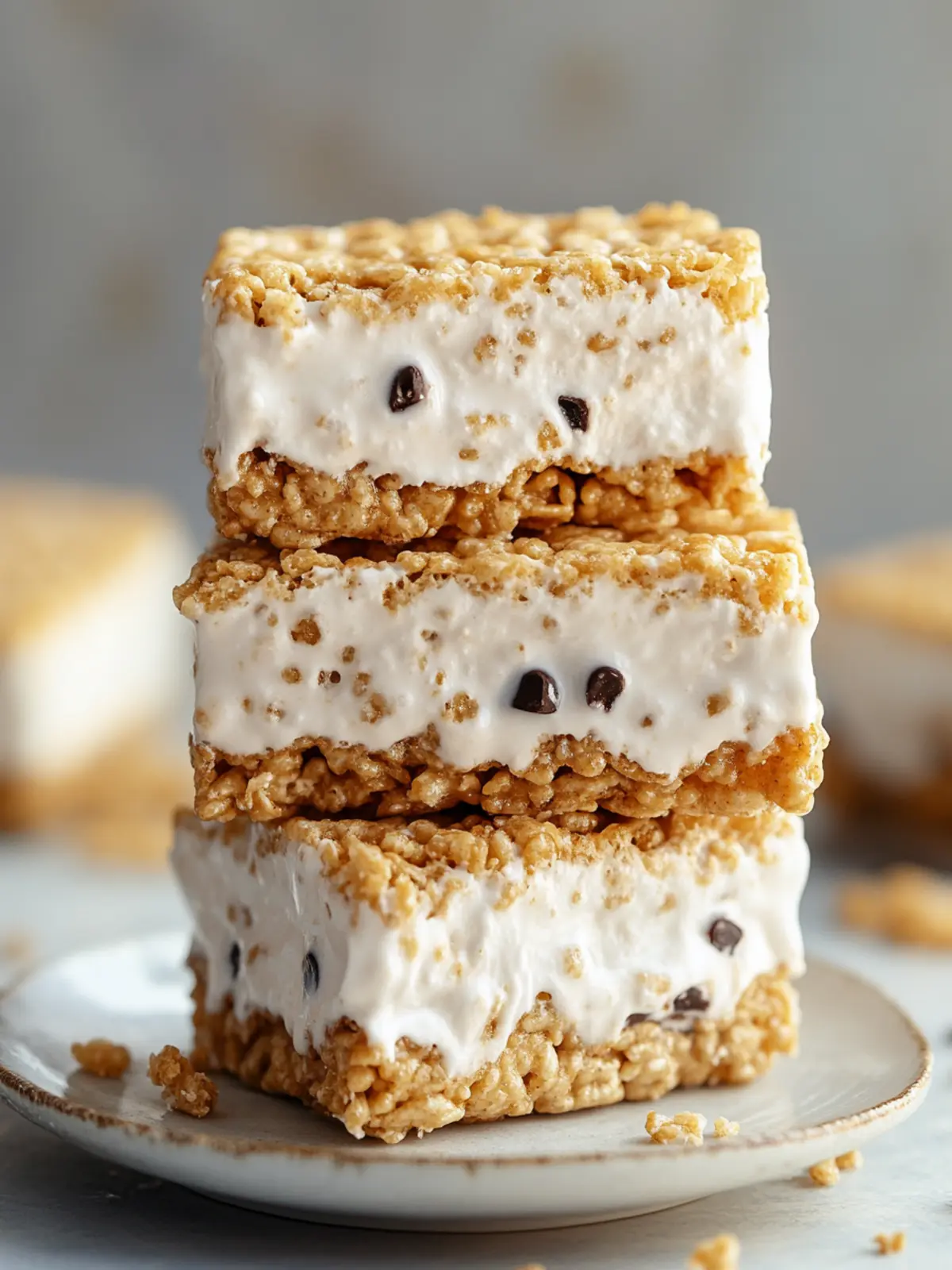 PB Rice Krispie Ice Cream Sandwiches