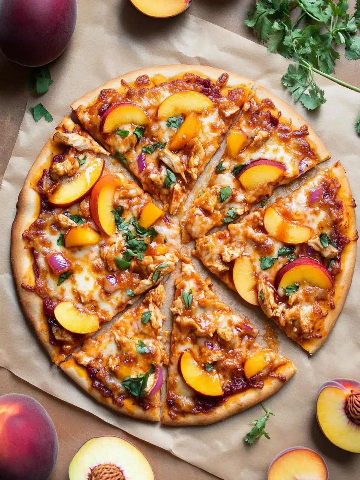 Peach BBQ Chicken Pizza