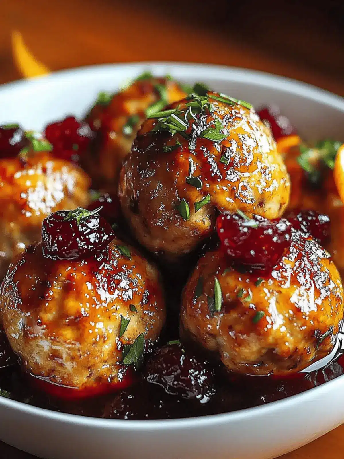 Cranberry Orange Chicken Meatballs