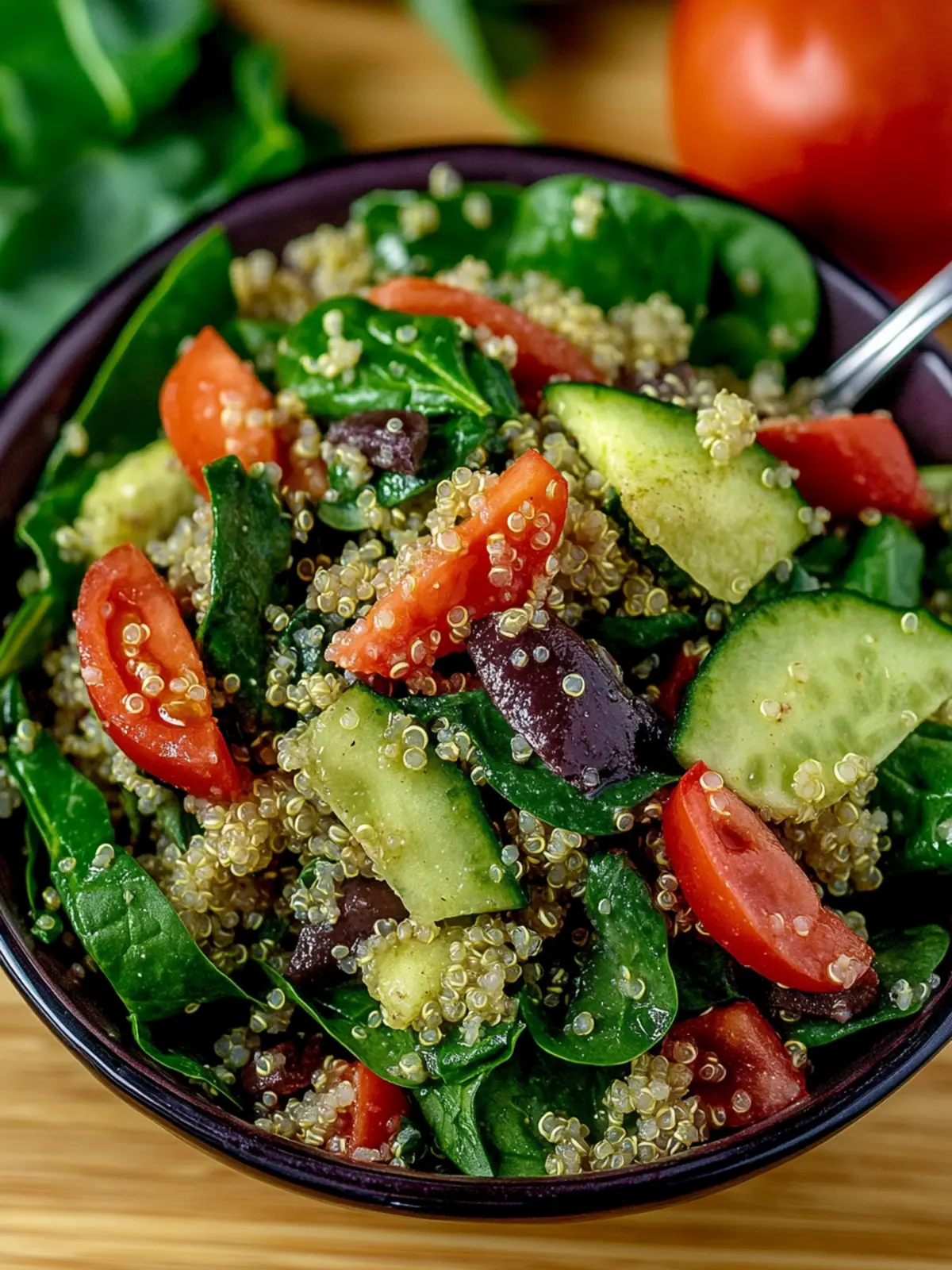 Spinach Quinoa Salad with Homemade Dressing