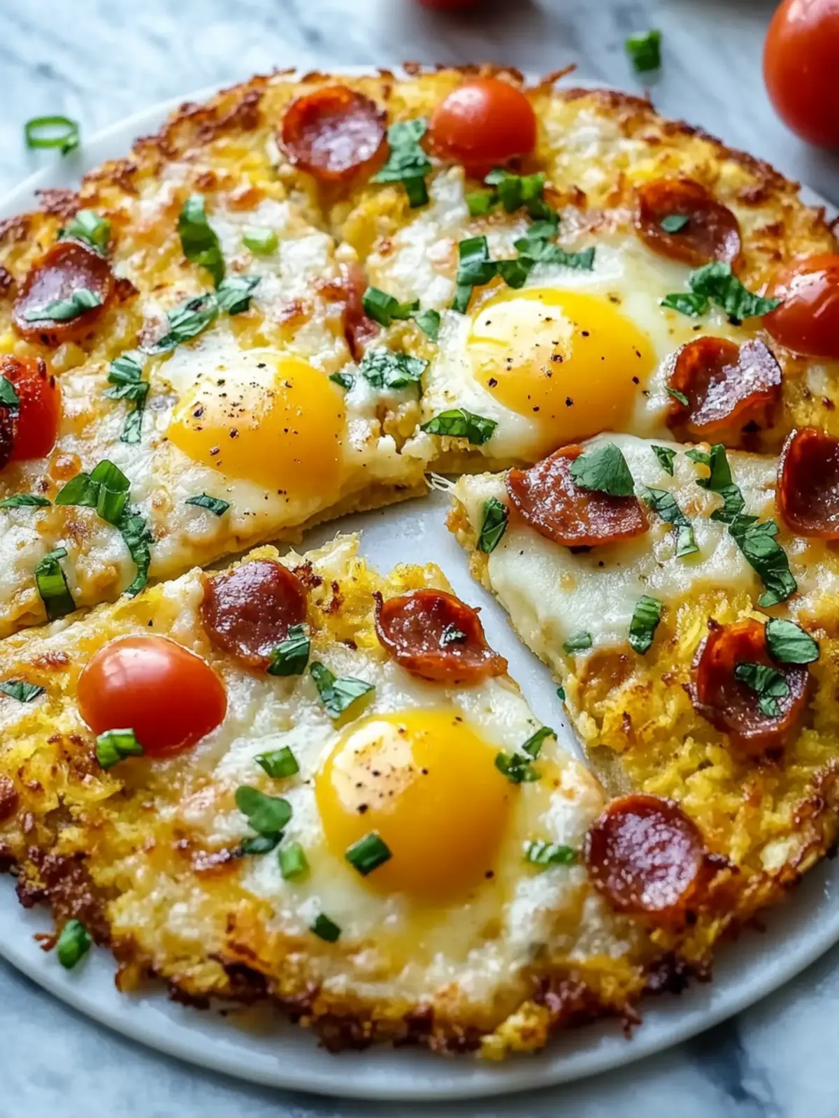 Breakfast Pizza Hash Brown Crust