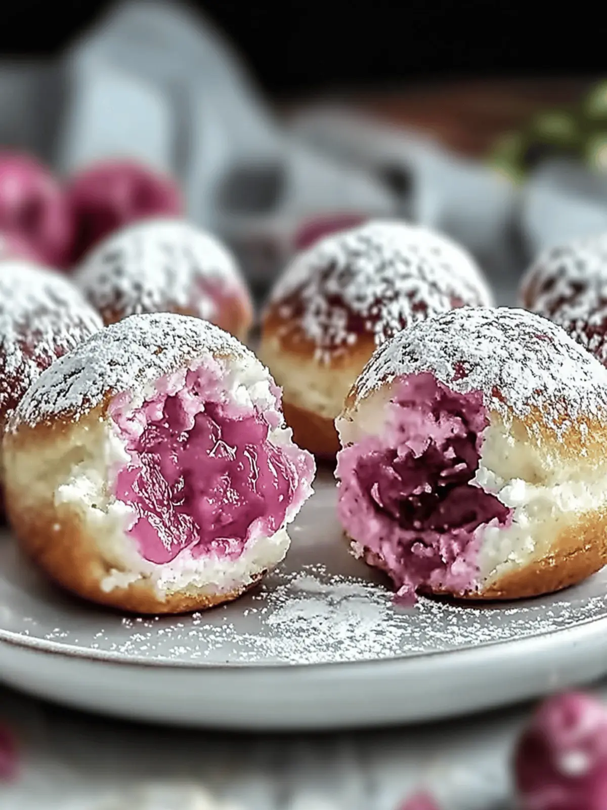 Rhubarb Cheesecake Bombs