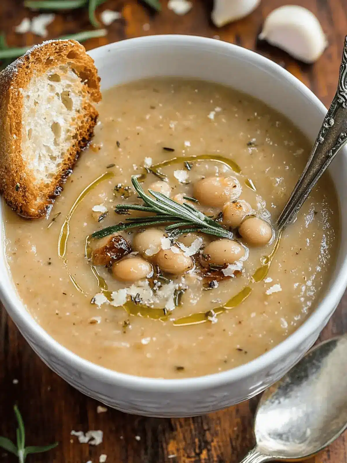 Rosemary Roasted Garlic Bean Soup