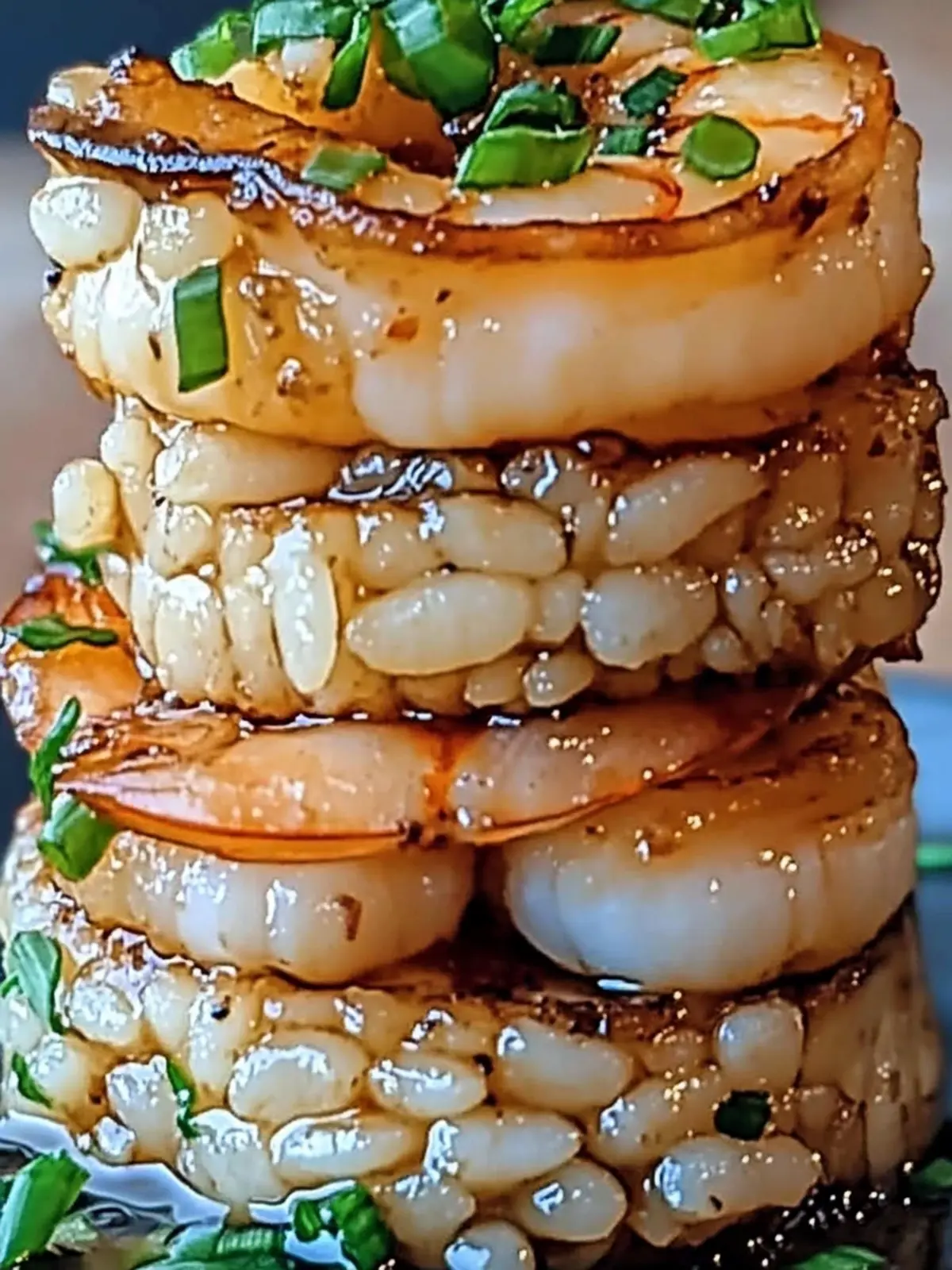 Garlic Butter Shrimp Rice Stack