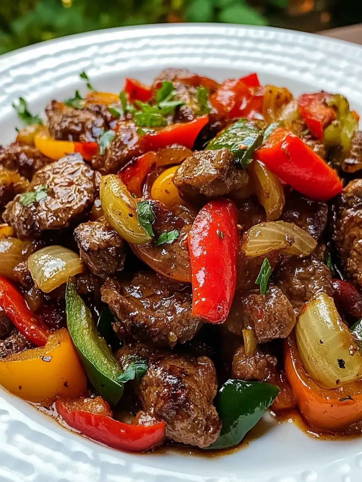 Pepper Steak with Bell Peppers and Onion