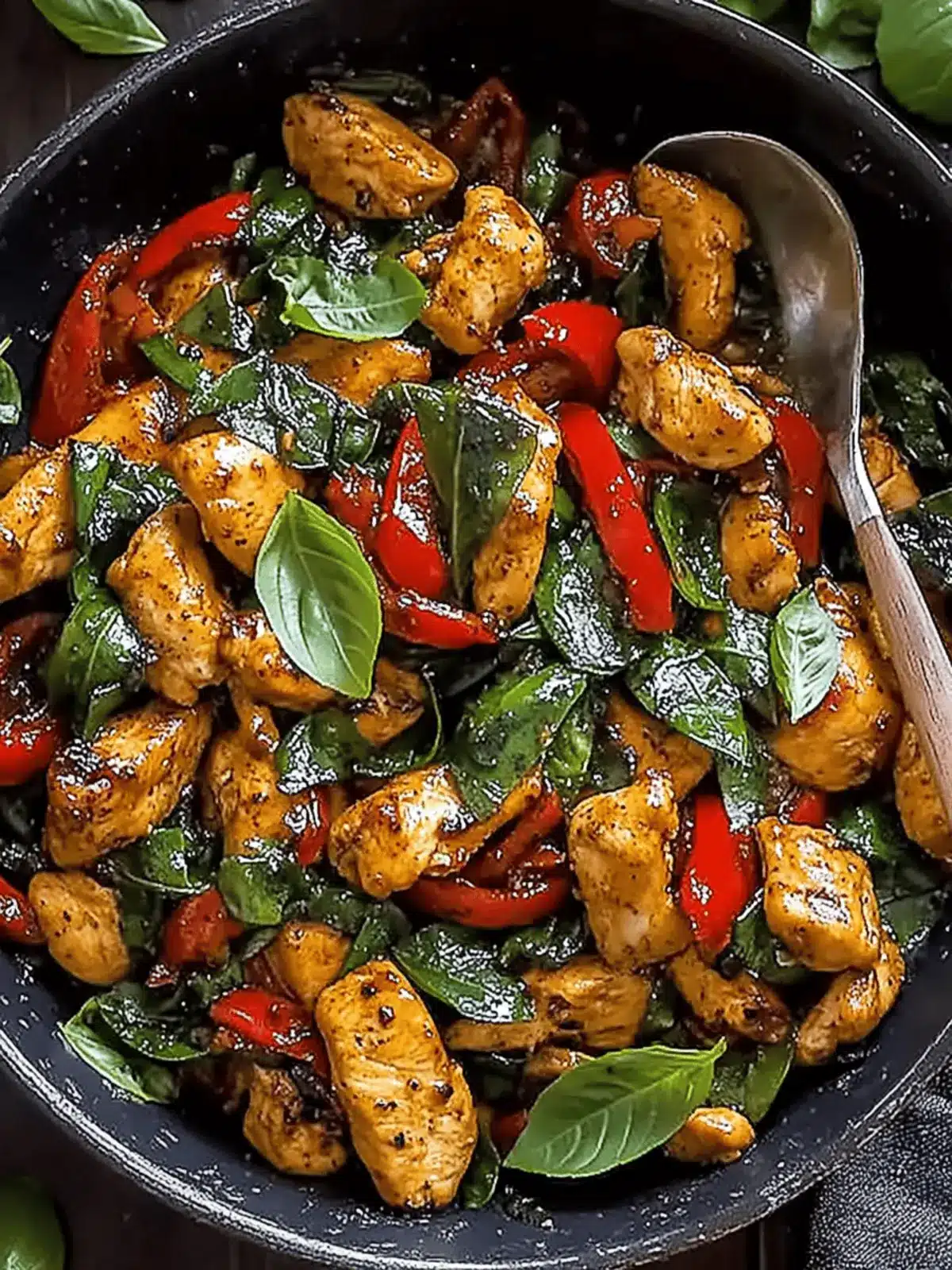 Black Pepper Jalape o Basil Chicken Stir Fry