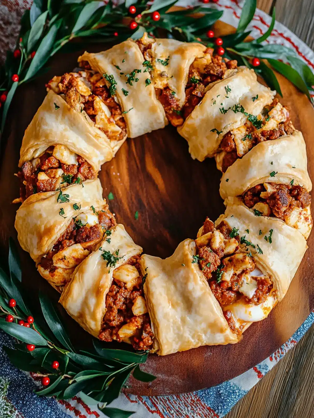 Chorizo and Egg Breakfast Wreath (Christmas Breakfast Recipe)