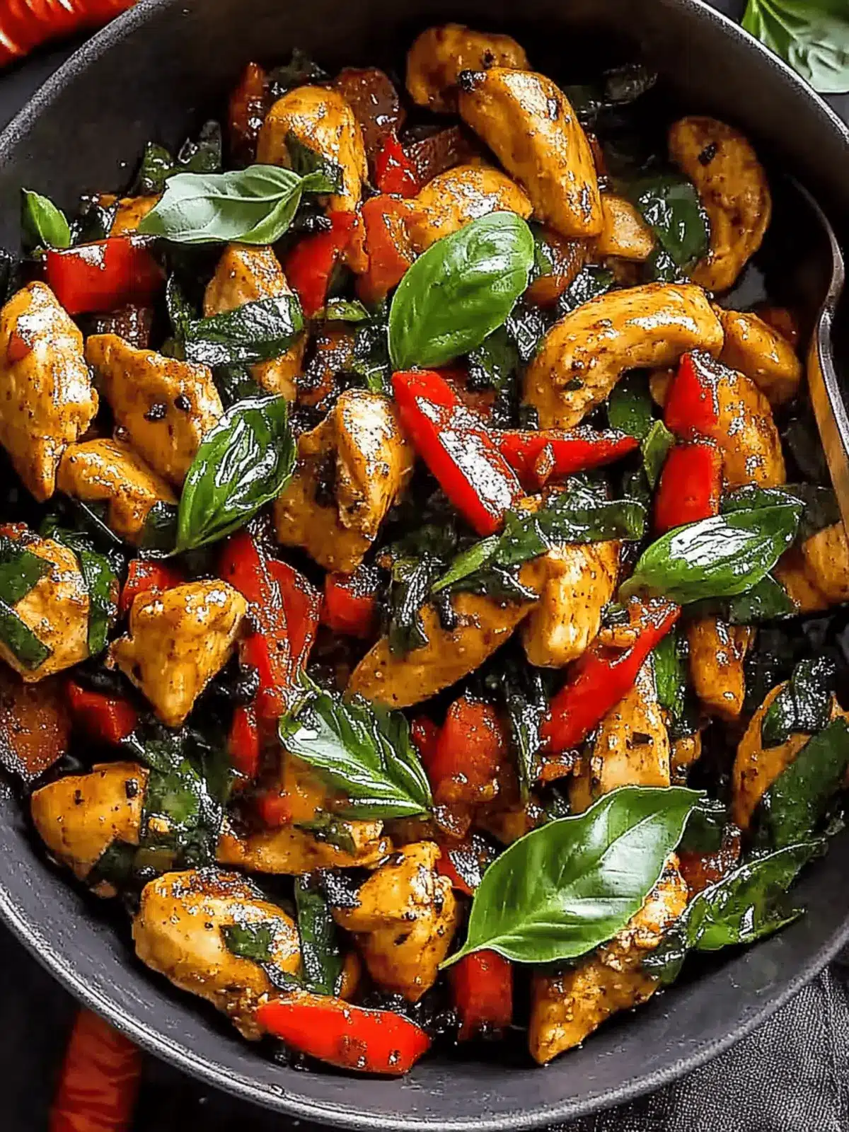 Black Pepper Jalape o Basil Chicken Stir Fry