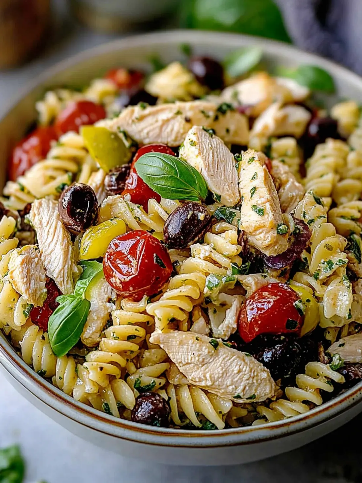 Mediterranean Chicken Pasta Salad