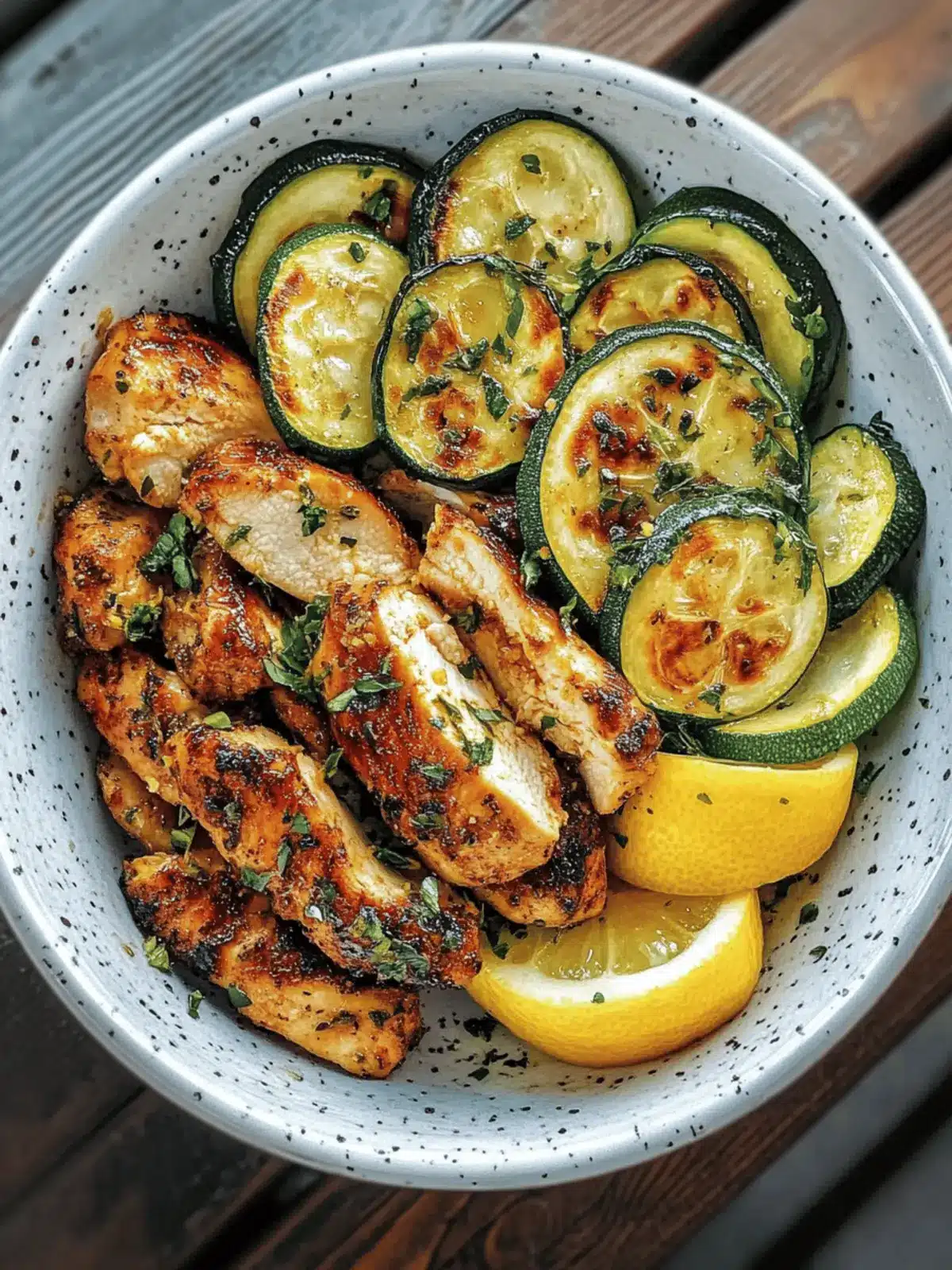 Asado Chicken with Lemon Zucchini Saut 