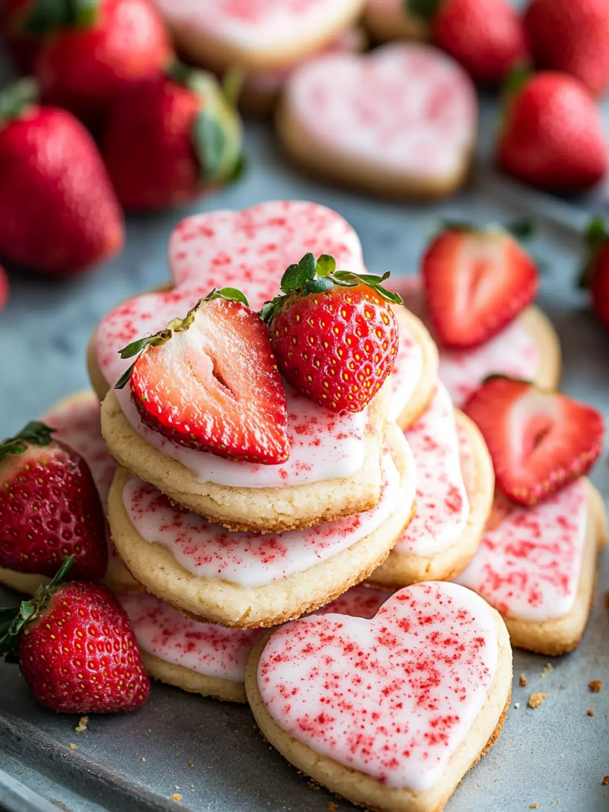 Strawberry Shortbread Cookies