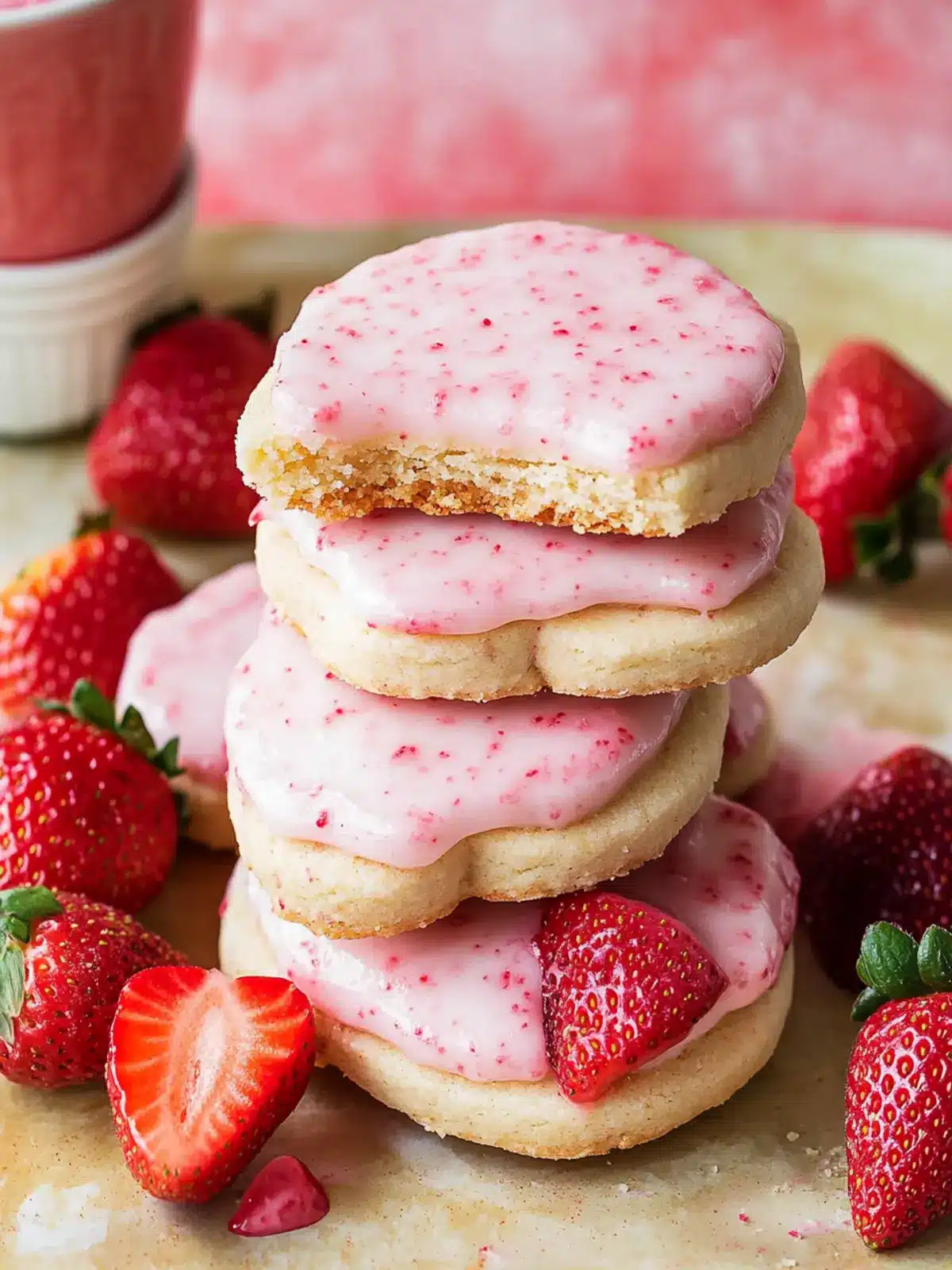 Strawberry Shortbread Cookies
