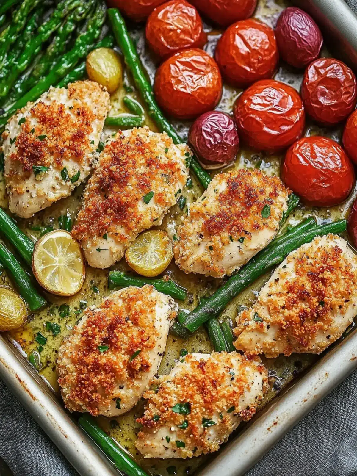 Parmesan Crusted Chicken Sheet Pan Dinner