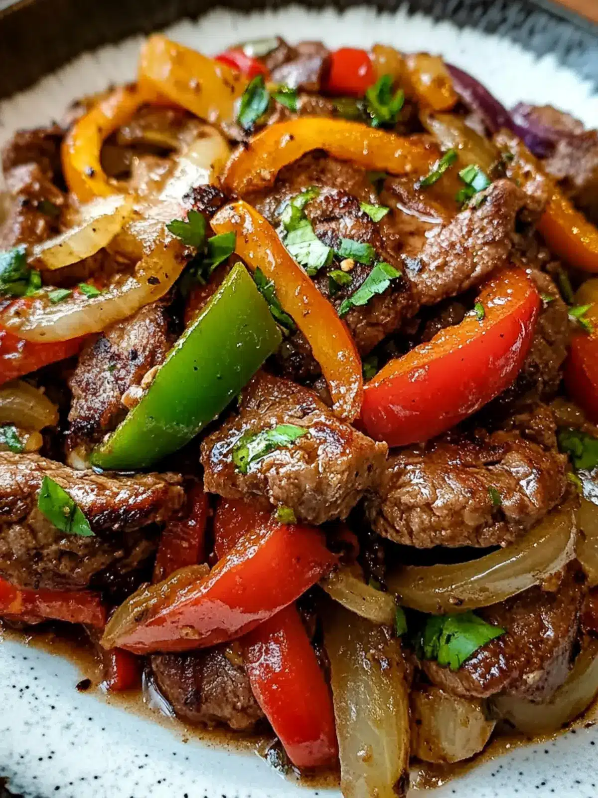 Pepper Steak with Bell Peppers and Onion