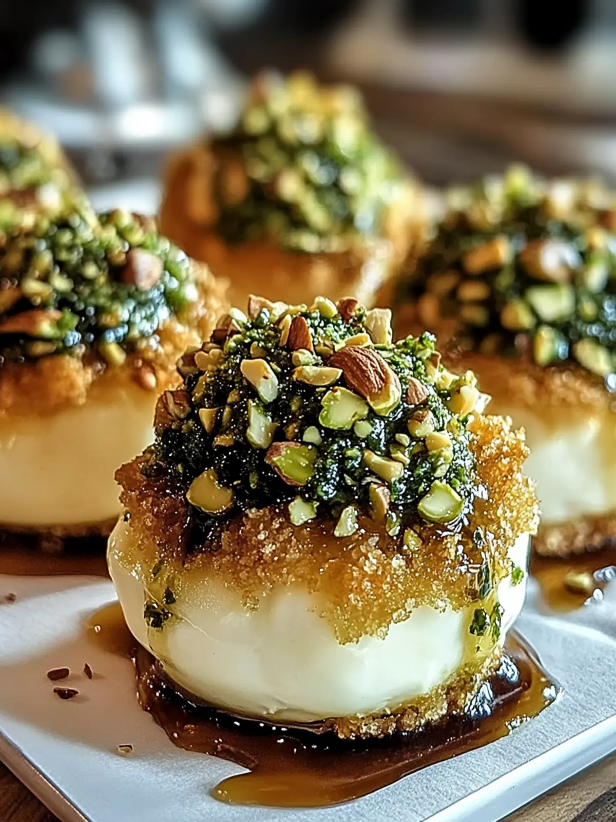 Pistachio-Crusted Brie Bites