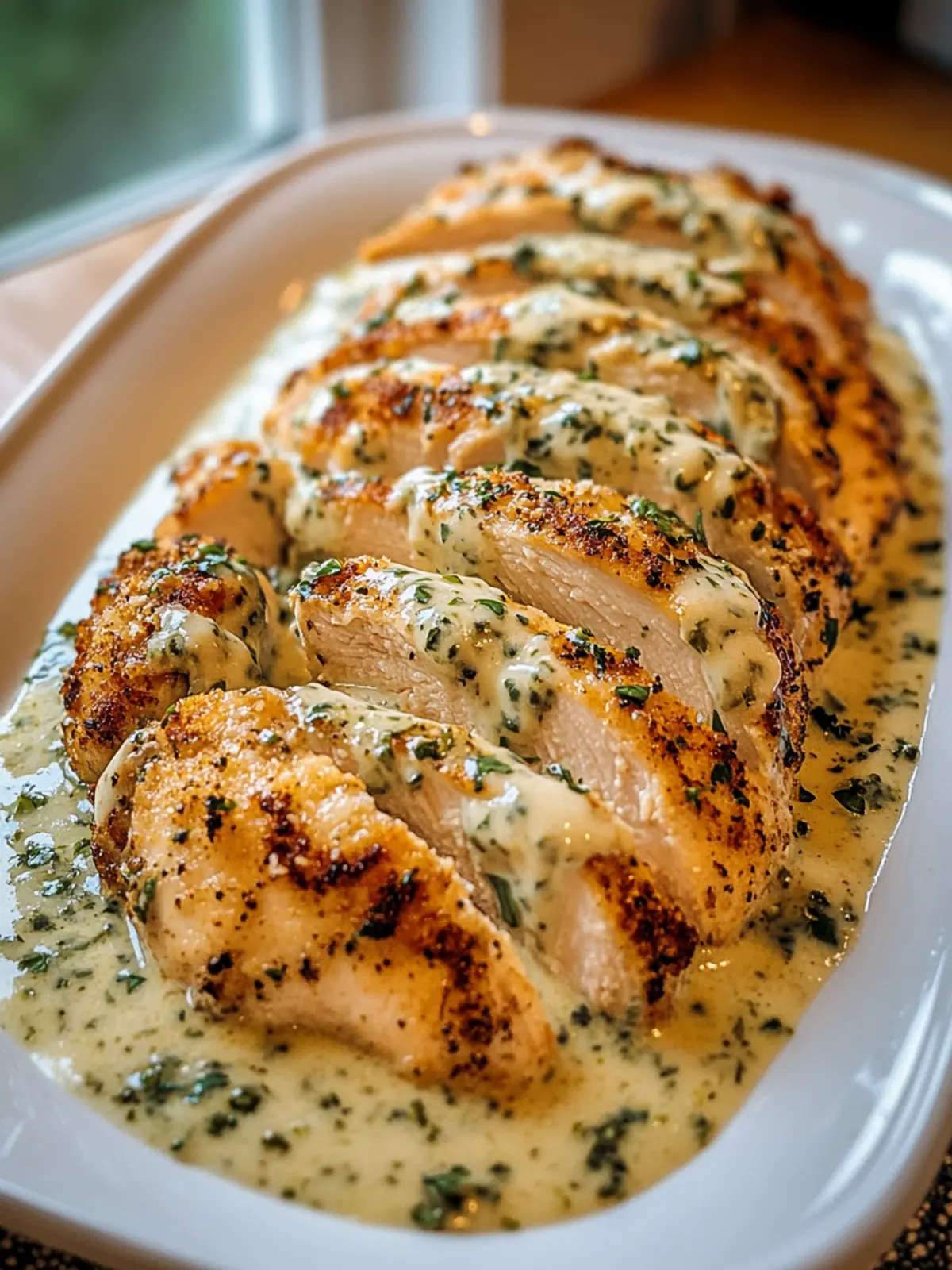 Baked Caesar Chicken with Creamy Parmesan Sauce